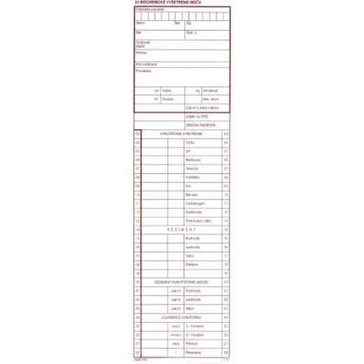 03 - Biochemické vyšetr.moču 100 listov