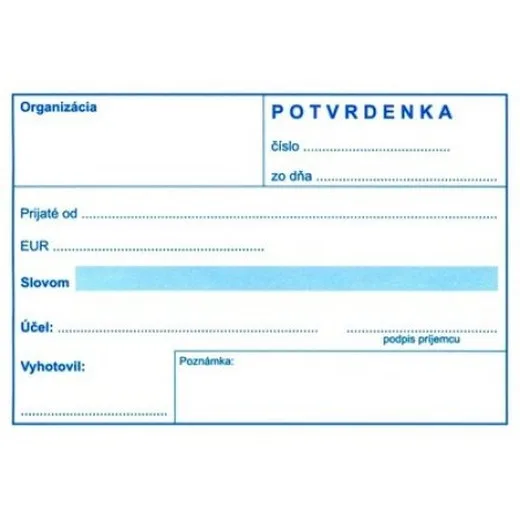 Potvrdenka A6 - samoprepis 100 listov