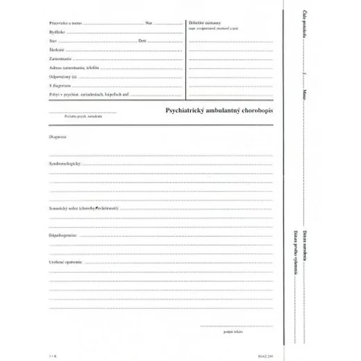 Psychiatrický chorobopis – ambulantný