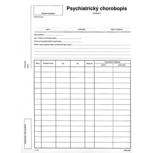 Psychiatrický chorobopis – obal