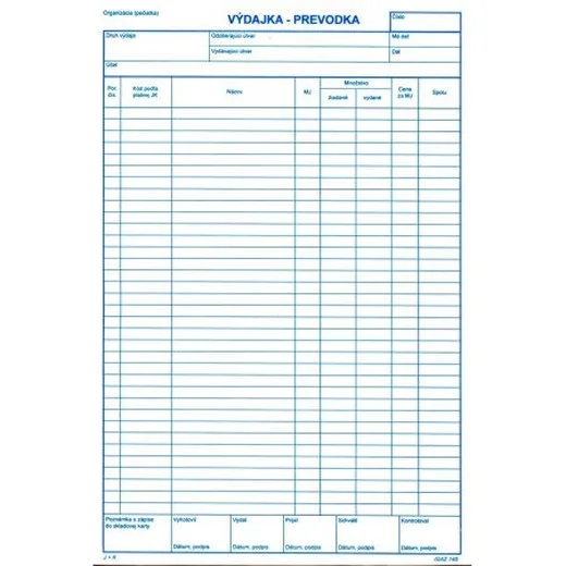 Výdajka - prevodka A4 - 100 listov