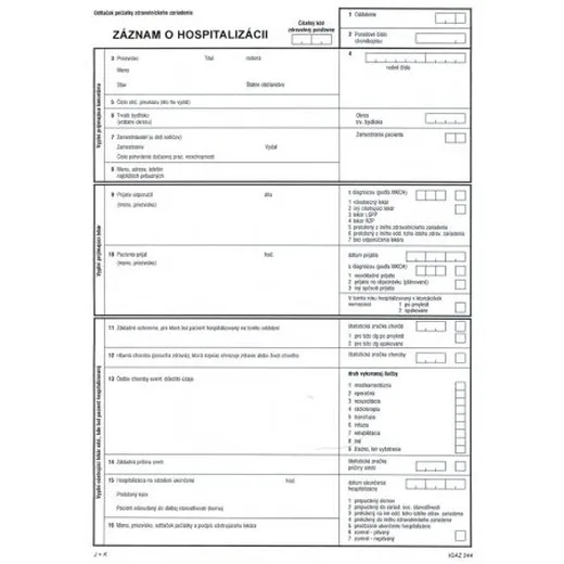 Záznam o hospitalizácii A4