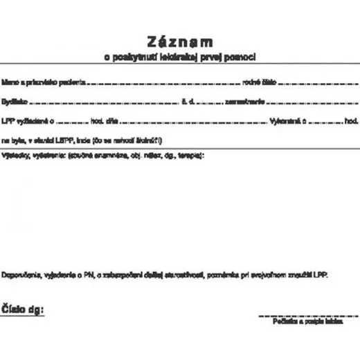 Záznam o poskytnutí LSPP A5 100 listov