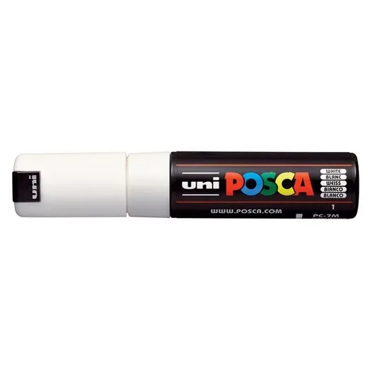 Dekoračný popisovač, 4,5-5,5 mm, UNI "Posca PC-7M", biela