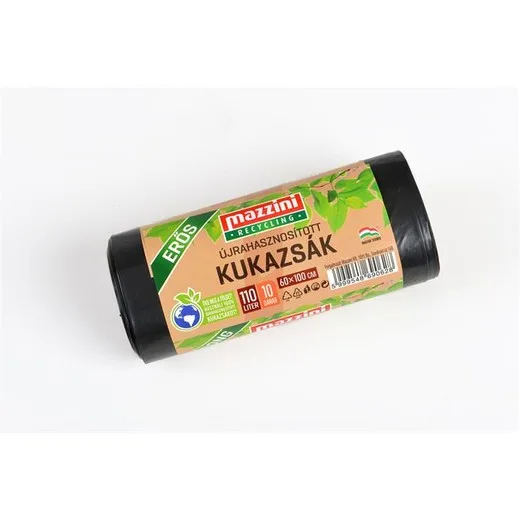 Vrecia na odpadky, recyklované, silné, 110 l, 10 ks, 60x100 cm, 30 µ, MAZZINI, čierna