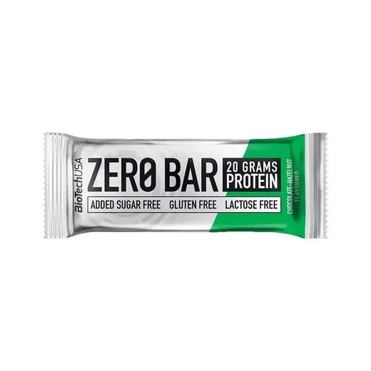 Proteínová tyčinka, bezlepková, 50g, BIOTECH USA "Zero Bar", čokoláda-oriešky