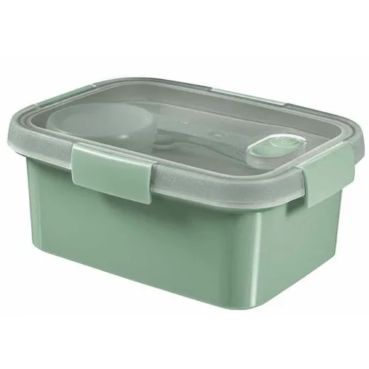Dóza na potraviny, s príborom, hranatá, plastová, 1,2 l, CURVER "Smart Eco", svetlozelená
