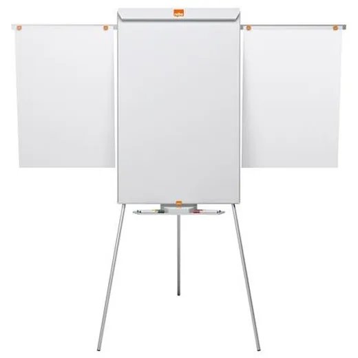 Flipchartová tabuľa, magnetický povrch, 2 pomocné ramená, NOBO "Essentials", biela