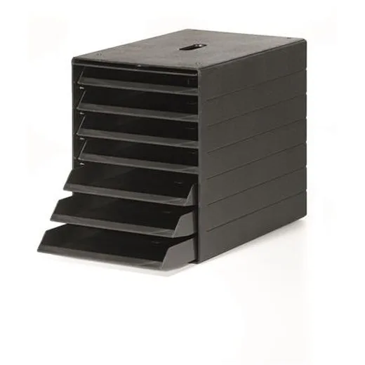 Zásuvkový box, plastový, 7 zásuviek, DURABLE "Idealbox Plus", antracitová
