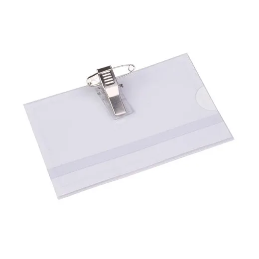 Visačka, so štipcom a špendlíkom, 88x54 mm, VICTORIA OFFICE