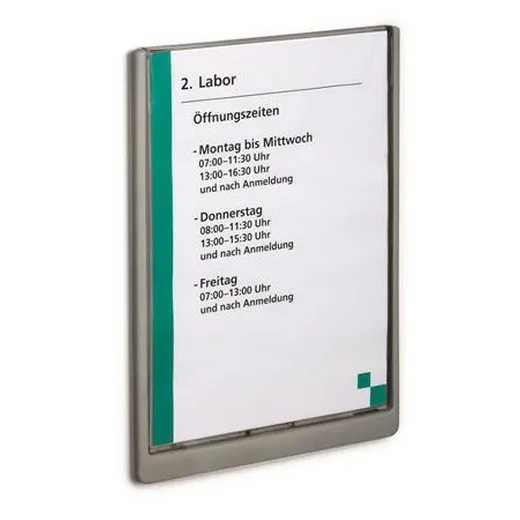 Informačná tabuľa, 210x297 mm, DURABLE „CLICK SIGN”, sivá