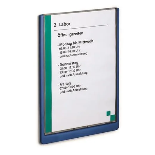 Informačná tabuľa, 210x297 mm, DURABLE „CLICK SIGN”, modrá