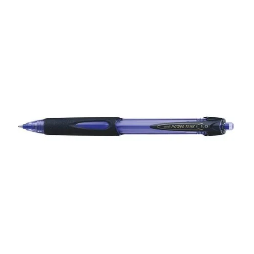 Guľôčkové pero, 0,4 mm, stláčací mechanizmus, UNI "SN-220 Powertank", modrá
