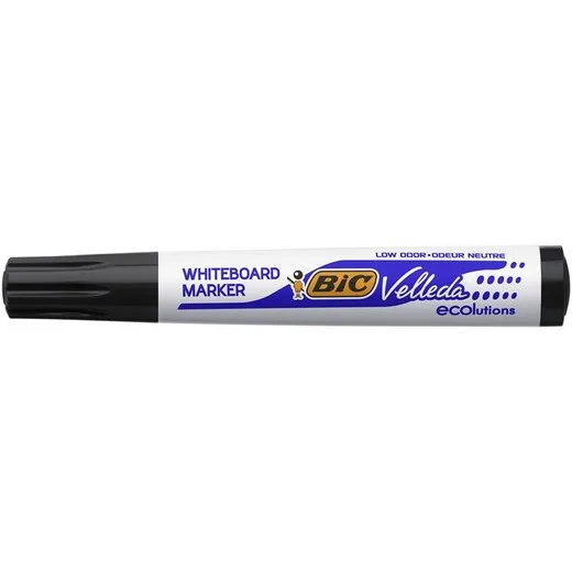 Popisovač na flipchart a tabuľu, 1,4 mm, kužeľový hrot, BIC" Velleda ecolutions", čierna