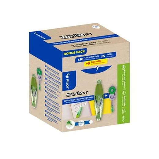 Korekčný roller, 4 mm x 6 mm, PILOT "Whiteline RT, Bonus Pack", s náplňou