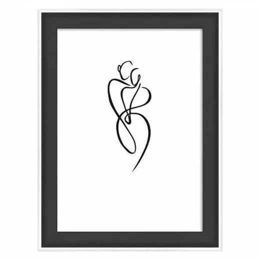 Obrazový rám, drevený, 10x15 cm, "Silhouette", čierna