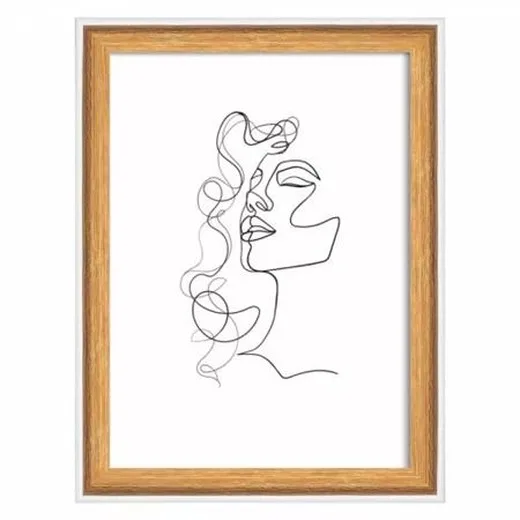 Obrazový rám, drevený, 13x18 cm, "Silhouette", prírodná