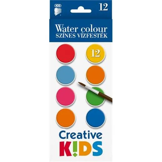 Vodové farby, 12-kusové, 28 mm, ICO "Creative Kids"