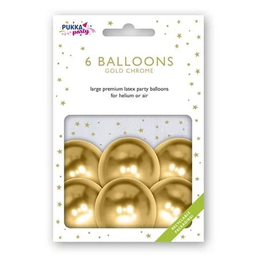 Balón, 30 cm, PUKKA PAD, metalická zlatá