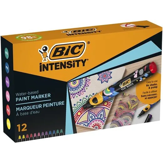 Dekoračný popisovač, 1,5 - 2,3 mm, BIC, 12  rôznych živých farieb