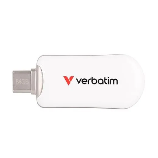 USB kľúč, 64GB, USB-C 3.2 Gen1, VERBATIM "Plectra", biely