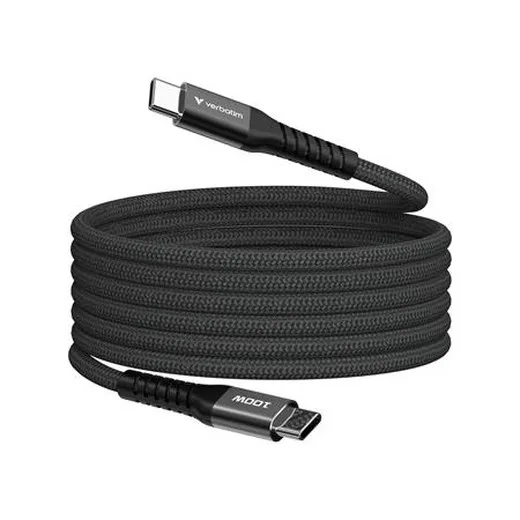 USB kábel, USB-C - USB-C, 1,2 m, 100W, magnetický, VERBATIM, čierna