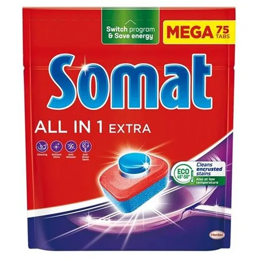 Somat ALL IN 1 EXTRA tablety do umývačky riadu, 75 ks