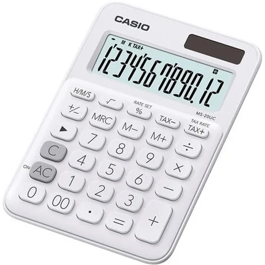Kalkulačka stolná, 12-miestna, CASIO "MS 20UC", biela