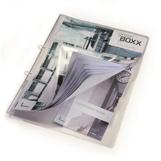 Prezentačné dosky, PP, A4, možné zložiť do šanónu, DURABLE, priehľadné
