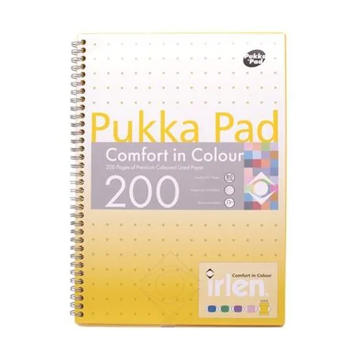 Špirálový zošit, A4, linkovaný, 100 listov, PUKKA PAD "Irlen Jotta Gold"