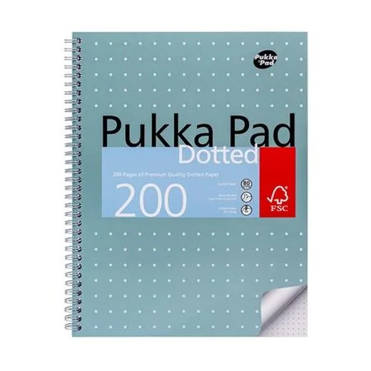 Špirálový zošit, A4+, bodkovaný, 100 listov, PUKKA PAD "Metallic Jotta"