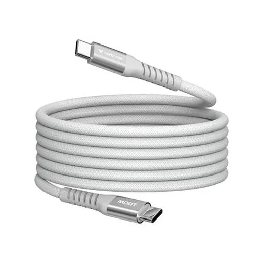 USB kábel, USB-C – USB-C, 1,2 m, 100W, magnetický, VERBATIM, sivý