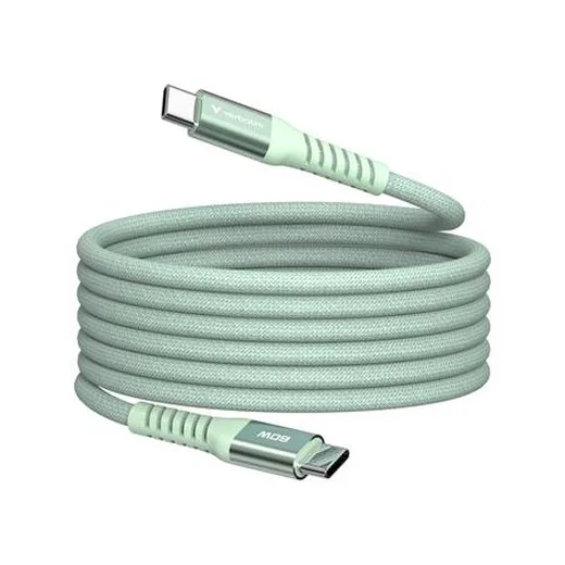 USB kábel, USB-C – USB-C, 1,2 m, 60 W, magnetický, VERBATIM, zelený