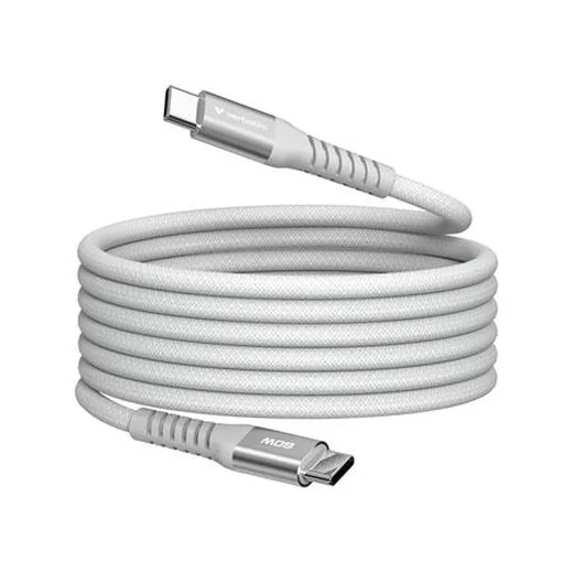 USB kábel, USB-C – USB-C, 1,2 m, 60 W, magnetický, VERBATIM, sivý