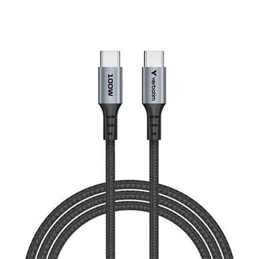 USB kábel, USB-C – USB-C, 1,2 m, 100 W, VERBATIM, čierny