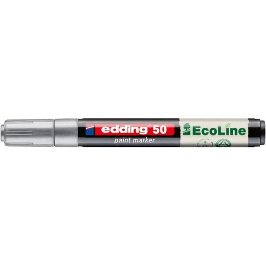 Lakový popisovač, 2–3 mm, EDDING „50“, strieborný