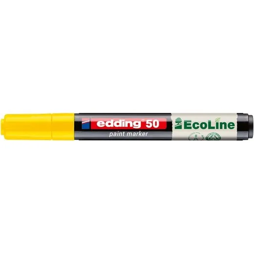 Lakový popisovač, 2-3 mm, EDDING "50", žltý