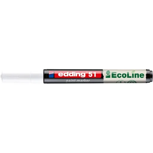 Lakový popisovač, 1–2 mm, EDDING „51“, biely