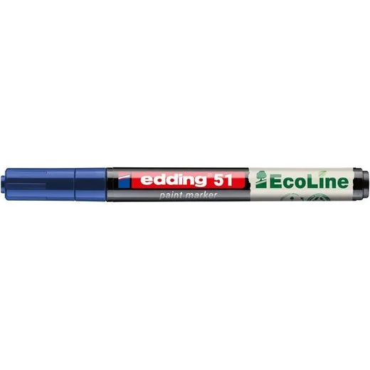 Lakový popisovač, 1–2 mm, EDDING „51“, modrý