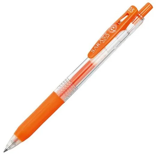 Gélové pero, 0,33 mm, stláčací mechanizmus, ZEBRA "Sarasa Clip", červeno oranžové