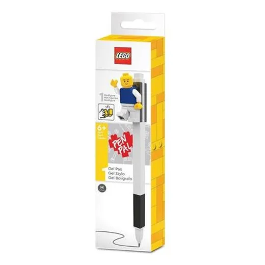 Gélové pero, 0,7 mm, s uzáverom, s mini figúrkou, LEGO, čierne