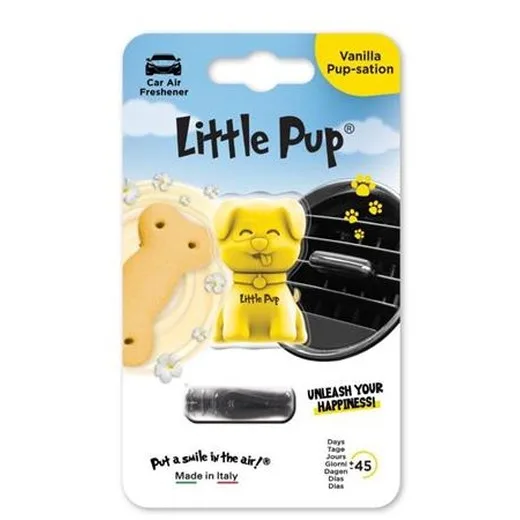 Osviežovač vzduchu do auta, LITTLE PUP "Vanilla Pup-sation", žltý