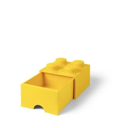 Úložný box, zásuvkový, LEGO "Brick", žltý