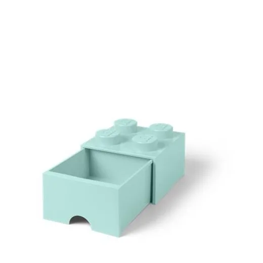 Úložný box, zásuvkový, LEGO "Brick", aqua modrý