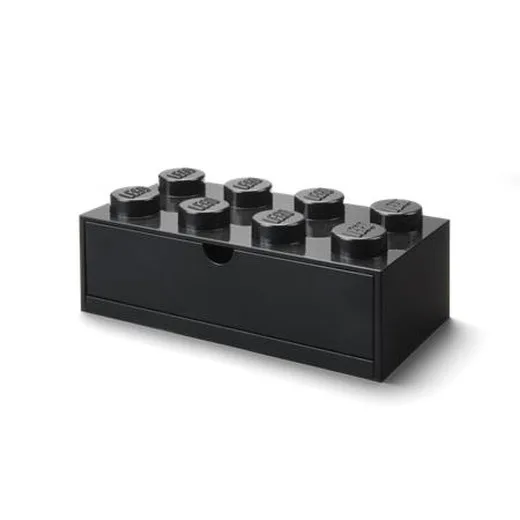 Úložný box na stôl, zásuvkový, LEGO "Brick 2x2", čierny