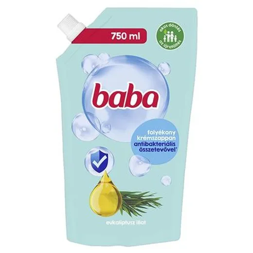 Tekuté mydlo, náhradná náplň, 750 ml, BABA, eukalyptus