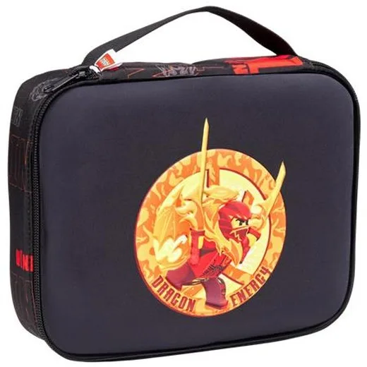 Taška na desiatu, LEGO "Ninjago Dragon Energy", čierna, vzorovaná