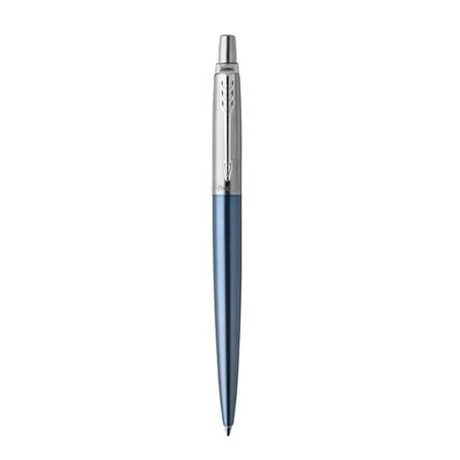 Guľôčkové pero, 0,7 mm, strieborný klip, Waterloo modré telo pera, PARKER, "Royal Jotter", modré