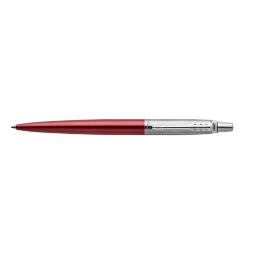 Guľôčkové pero, 0,7 mm, strieborný klip, Kensington červené telo pera, PARKER, "Royal Jotter", modré