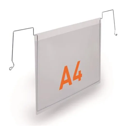Logistické vrecko, s drôtikom, A4, hotizontálne, PP, DURABLE "HARD COVER", priehľadné